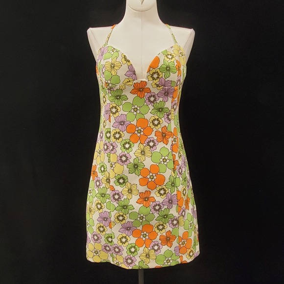 Zara Dresses & Skirts - Zara Womens 70S Floral Mini Babydoll Dress Size M Sleeveless Fitted Multicolor‎